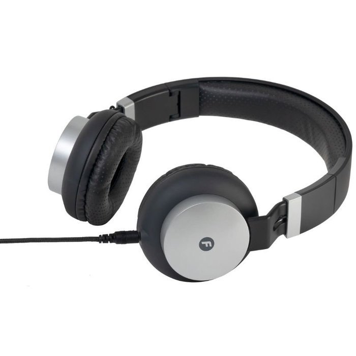 Fonestar TV-PHONES Auriculares de Diadema Negro y Plata con Cable de 5 m